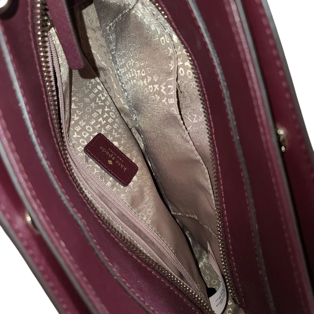 KATE SPADE NWOT Laurel Way Reese Wine 3 compartment Crossbody Purse